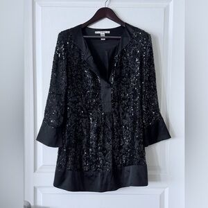 Diane Von Furstenberg Black Sequin Dress